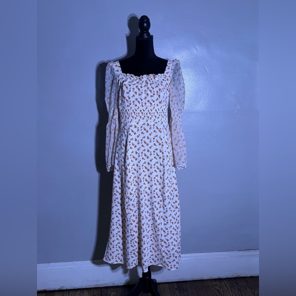 French Connection Floral Print Floral Print Domed Midi Dress size M - Picture 2 of 8